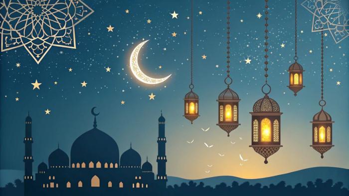 IDUL FITRI- Ilustrasi poster atau kartun Idul Fitri yang bisa diedit menggunakan aplikasi kecerdasan buatan.