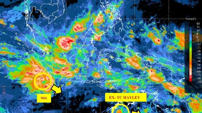 BIBIT SIKLON- Ilustrasi kemunculan bibit siklon yang bisa memicu terjadinya hujan dan angin kencang.