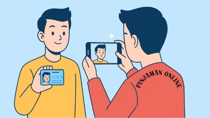 PINJOL- Ilustrasi seseorang yang hendak mengajukan pinjaman online saat dirinya difoto memegang KTP.