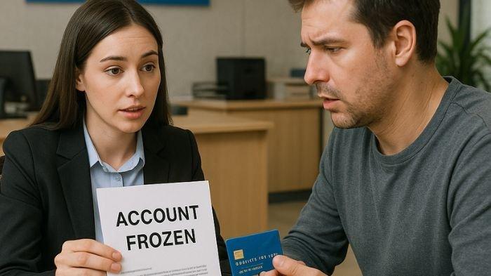 PENGURUSAN DOKUMEN- Ilustrasi seorang pria yang tengah melakukan pengurusan dokumen di perbankan karena rekeningnya telah diblokir.