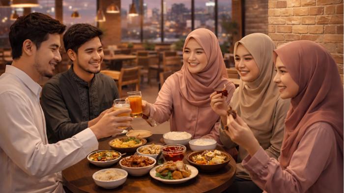 BUKA PUASA- Ilustrasi sejumlah kawula muda saat melaksanakan buka puasa bersama di sebuah kafe.