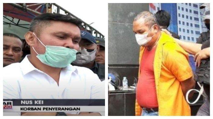 Kolase Korban Penyerangan, Nus Kei (kiri) dan terduga pelaku penyerangan sekaligus pembacokan, John Kei (kanan). Jelang persidangan, John Kei ungkap kesaksian mencengangkan pada Senin (19/10/2020). (Kolase Youtube/tvOneNews/TRIBUNJAKARTA.COM/Annas Furqon Hakim)