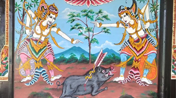LUKISAN- Ilustrasi sebuah lukisan yang menggambarkan sebuah kisah lakon dalam kehidupan masyarakat Jawa.
