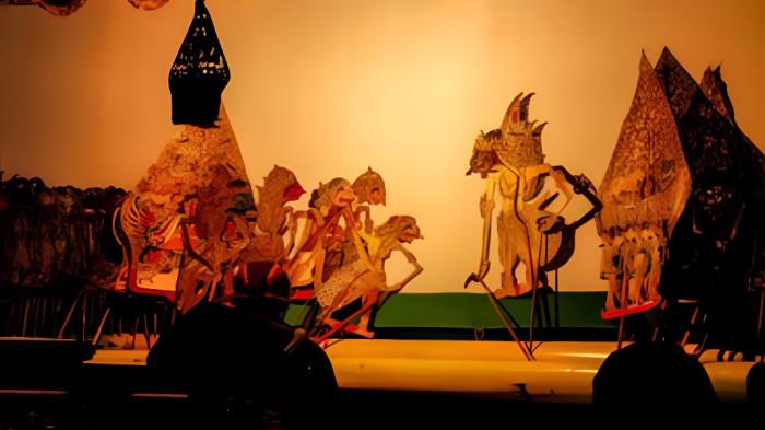 PAGELARAN WAYANG- Ilustrasi pagelaran kesenian wayang.