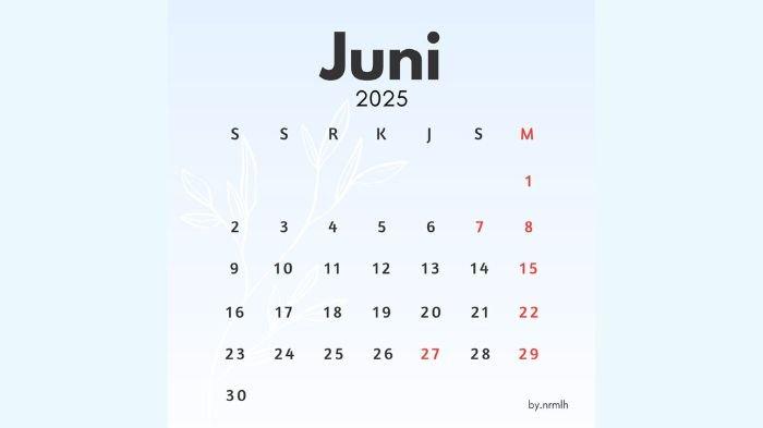 Kalender Juni Tanggal Merah Ada Berapa, Cek Ulasan Lengkap Berikut Ini