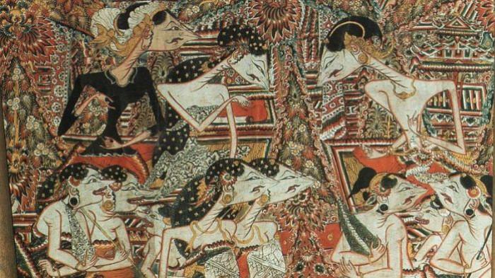 LUKISAN- Ilustrasi lukisan yang menunjukkan kehidupan dalam dunia pewayangan.