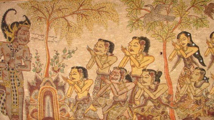 LUKISAN- Ilustrasi sebuah lukisan yang menampilkan kisah dalam cerita masyarakat Jawa. Lukisan ini menggambarkan kisah pewayangan.