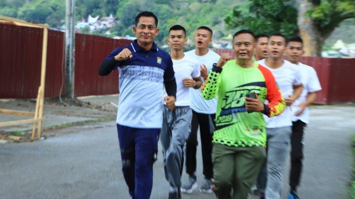 Sambut Danramil Baru, Kapolres Samosir Ajak Senam Bersama  Diikuti Personel Lapas Pangururan