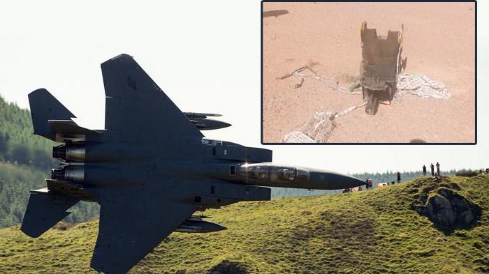 Gambar kursi pelontar jet tempur F-15E dalam kondisi kosong diposting oleh Garda Revolusi Iran di X