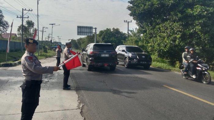 Polres Tebing Tinggi Amankan Arus Lalu Lintas Pasca Nataru di Simpang Pintu Tol