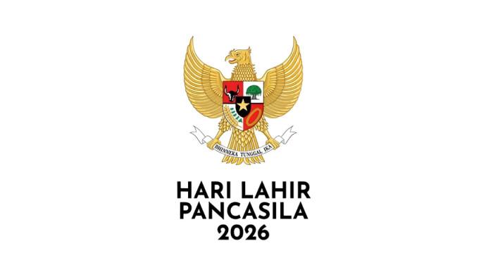 LOGO BARU-  Gambar logo Hari Lahir Pancasila 2026 dengan latar belakang putih.