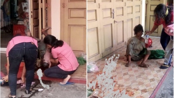 VIRAL, Astaga! Wanita 'Gangguan Jiwa' Melahirkan di Depan Toko Medan-Johor