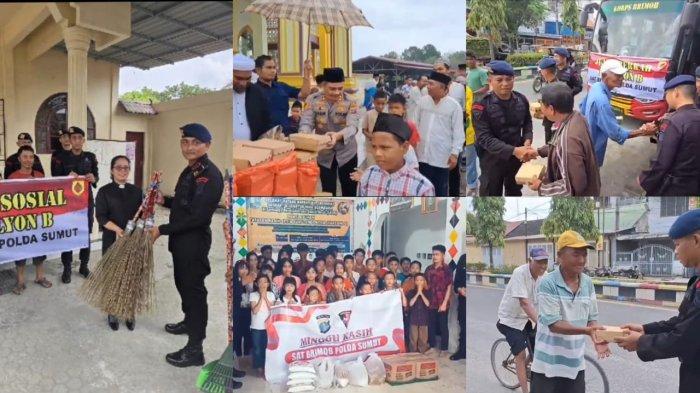 Jajaran Brimob Polda Sumut Menjalin Kasih, Menebar Bantuan dan Merajut Kasih dengan Masyarakat