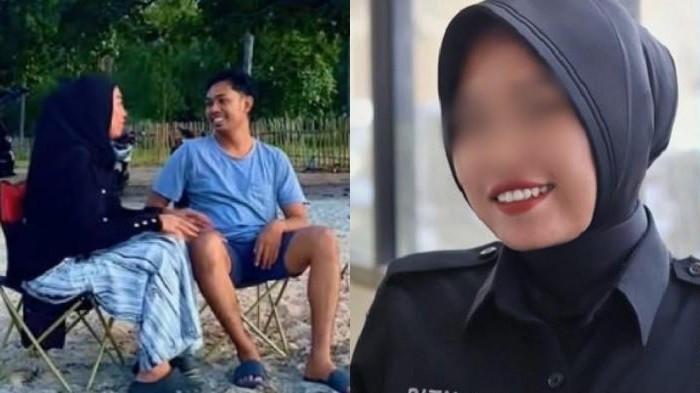 MOTIF BRIPTU RIZKA - Kolase potret keharmonisan Briptu Rizka dan Brigadir Esco sebelum tragedi pembunuhan. Foto diambil dari TikTok Briptu Rizka Sintiyani