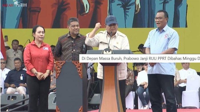 DAFTAR Janji Prabowo ke Para Buruh: Bentuk Satgas PHK hingga Dukung Pengesahan UU Perampasan Aset