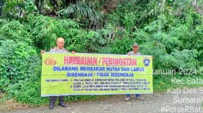 Mencegah Karhutla di Wilkumnya, Bhabinkamtibmas Polsek Bangun Purba Berikan Edukasi Warganya