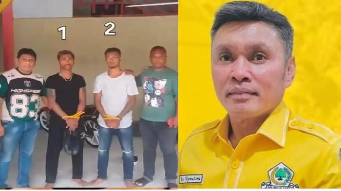 PEMBUNUH NUS KEI - HR (28) dan FU (36), dua terduga pelaku pembunuhan Nus Kei. Insiden berdarah terjadi di pintu keluar Bandara Karel Sadsuitubun, Langgur, Kabupaten Maluku Tenggara, Minggu (19/4/2026) sekitar pukul 11.25 WIT. Ketua DPD Partai Golkar Maluku Tenggara, Agrapinus Rumatora alias Nus Kei, tewas setelah menjadi korban penikaman oleh orang tak dikenal sesaat setelah tiba dari Jakarta.