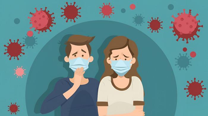 PENULARAN VIRUS- Ilustrasi upaya pencegahan penularan virus dengan pemakaian masker.