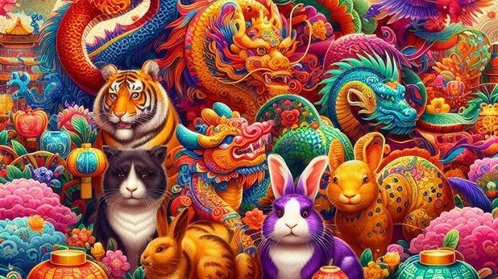 RAMALN SHIO- Ilustrasi ini dibuat menggunakan aplikasi kecerdasan buatan atau AI, Selasa (18/2/2025). Menurut ramalan shio hari ini, beberapa shio ada yang beruntung, tapi ada juga yang tidak beruntung.