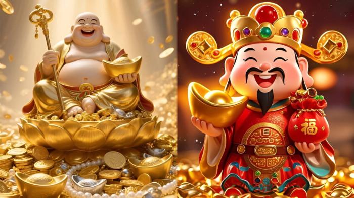 KEBERUNTUNGAN- Ilustrasi dewa keberuntungan yang selalu memberikan rezeki berlimpah.