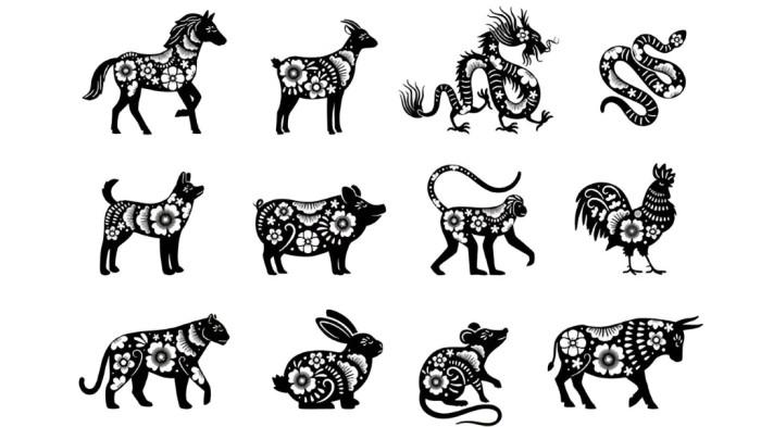 RAMALAN SHIO- Ilustrasi ramalan shio yang menampilkan 12 shio dalam bentuk hewan.
