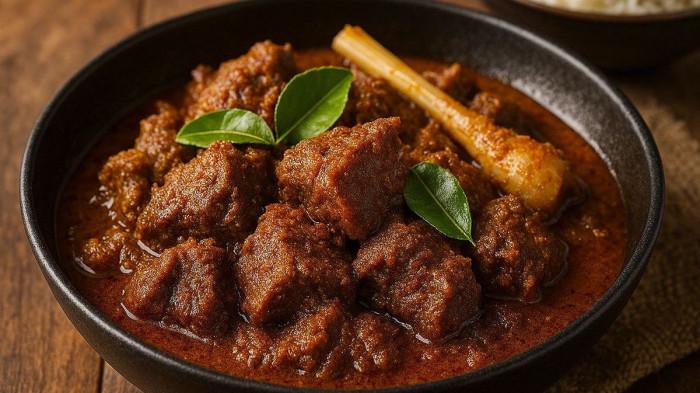 MAKANAN POPULER- Satu diantara makanan populer asal Indonesia adalah rendang. Bumbu yang meresap ke dalam daging bikin siapa saja ketagihan.