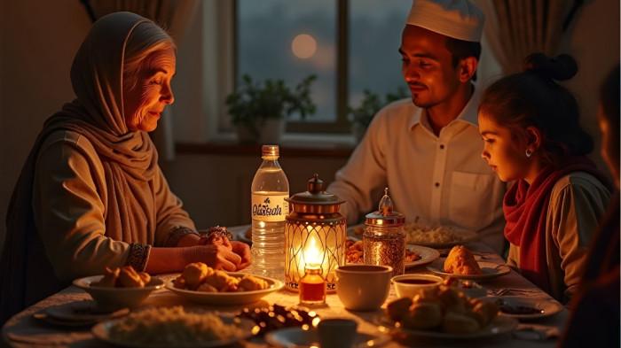 SAHUR RAMADAN- Ilustrasi sebuah keluarga saat melaksanakan sahur Ramadan dalam suasana yang begitu tenang di rumah mereka.