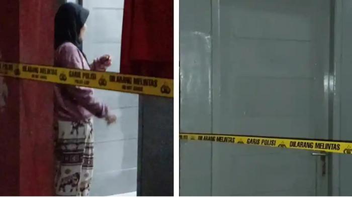 SUAMI BUNUH ISTRI - Rumah kontrakan Dewhinta Anggary, cucu dari seniman Betawi Mpok Nori, dipasang garis polisi setelah penemuan korban tewas di Cipayung, Jakarta Timur, Sabtu (21/3/2026). (TribunJakarta.com/Bima Putra)