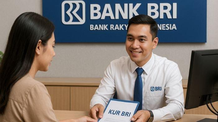 KUR BRI- Ilustrasi seorang wanita tengah mengajukan pinjaman KUR BRI. Ilustrasi ini dibuat menggunakan aplikasi kecerdasan buatan atau AI, Rabu (9/7/2025).