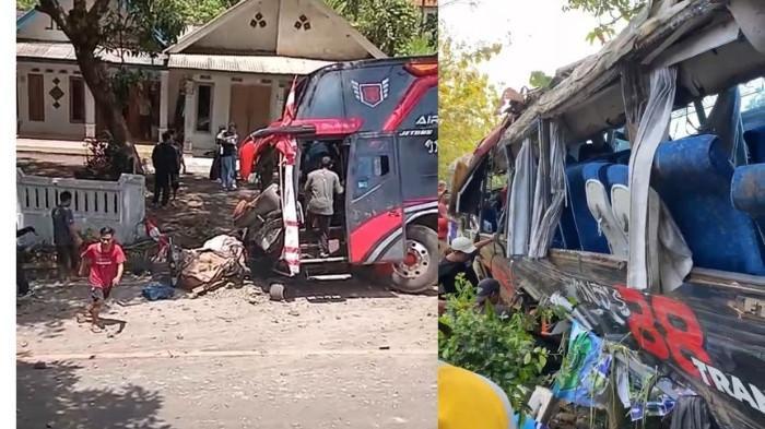 KECELAKAAN MAUT - Kecelakaan bus terjadi di kawasan Kecamatan Sukapura, Kabupaten Probolinggo, Jawa Timur, Minggu (14/9/2025) siang. Bus itu membawa rombongan pegawai Rumah Sakit Bina Sehat, (RSBS), Jember.  Delapan orang dilaporkan meninggalo dunia.