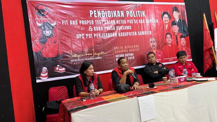 test calon pengurus PAC PDI Perjuangan di Kabupaten Samosir, Sabtu (7/3/2026).