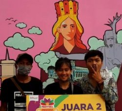 Torehkan Prestasi, Mahasiswa Seni Rupa Unimed Juara 2 Lukis Mural Festival Pesona Lokal