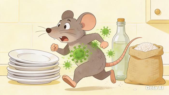 TIKUS PEMBAWA VIRUS- Ilustrasi tikus pembawa virus kabur karena adanya bahan dapur yang memiliki aroma kuat dan tajam.