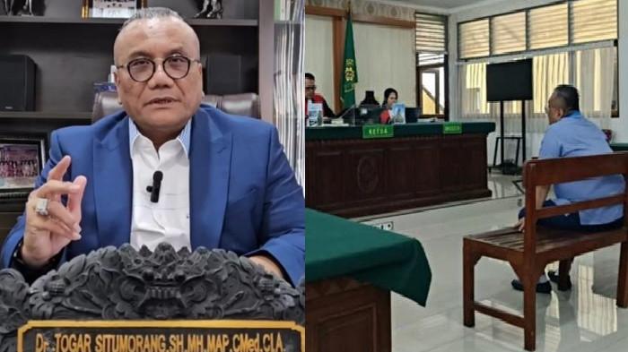 VONIS - Pengacara senior Togar Situmorang saat menjadi terdakwa di Pengadilan Denpasar pada 28 April 2026. Togar dinyatakan terbukti bersalah atas kasus penipuan kliennya.