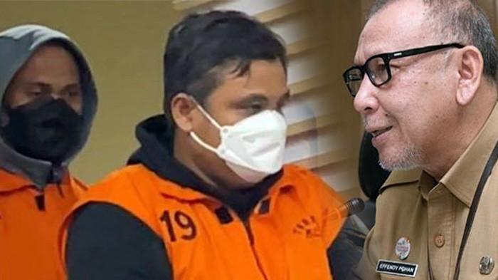 DIPERIKSA KPK: Mantan Penjabat (Pj) Sekretaris Daerah (Sekda) Sumut, M Ahmad Effendy Pohan (kanan) diperiksa sebagai saksi dalam kasus dugaan korupsi di Dinas PUPR Sumut yang menjerat Topan Ginting Cs di Gedung Merah Putih KPK, Jakarta, Selasa (22/7/2025). M Ahmad Effendy Pohan adalah pejabat senior di Pemprov Sumut yang telah menduduki berbagai posisi strategis selama kariernya. (Kolase Tribun Medan/Istimewa)