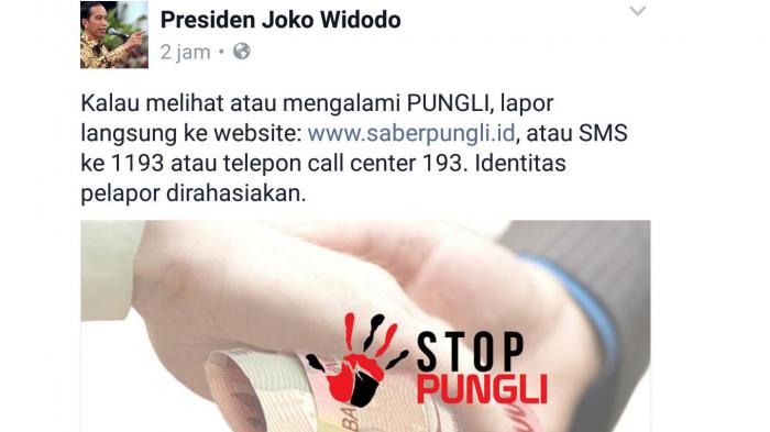 Presiden Jokowi Buka Call Center bagi Warga Lapor Langsung Pungli, Begini Caranya