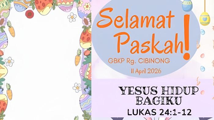 CONTOH TWIBBON- Satu diantara contoh twibbon Paskah 2026 yang dapat digunakan di media sosial.