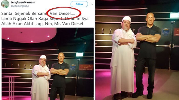 Bertemu Aktor Fast & Furious, Ada yang Janggal di Foto Ustaz Zulkarnain Ini! Zaman Now?