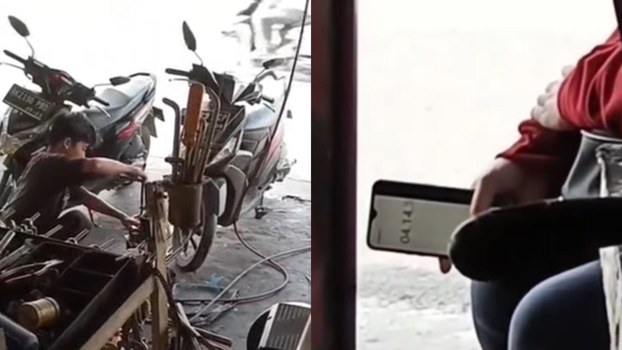 Butuh-kepastian-wanita-ini-nyalakan-stopwatch-saat-ban-motornya-ditambal.jpg