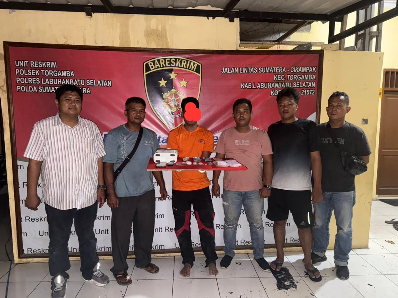 Polsek Torgamba Bekuk Pengedar Narkoba, Amankan 40,99 Gram Sabu dan Ganja