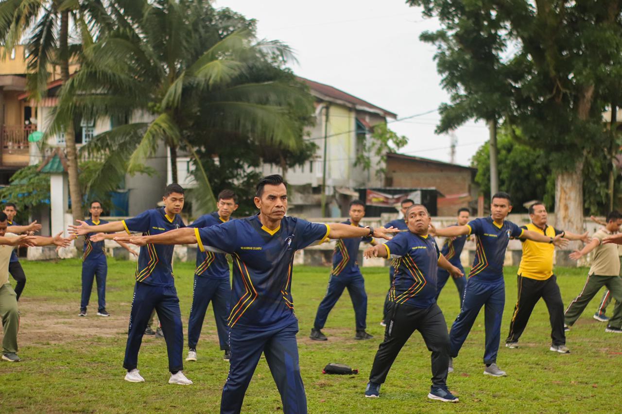Wujudkan Sinergitas dengan TNI-Polri, Lapas Rantauprapat Kanwil Kemenkumham Sumut Olahraga Bersama