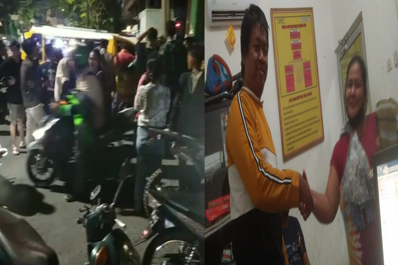 ANGKOT 04 Tabrak Motor yang Berhenti di Lampu Merah, Ibu-ibu Terhempas dan Jatuh ke Aspal