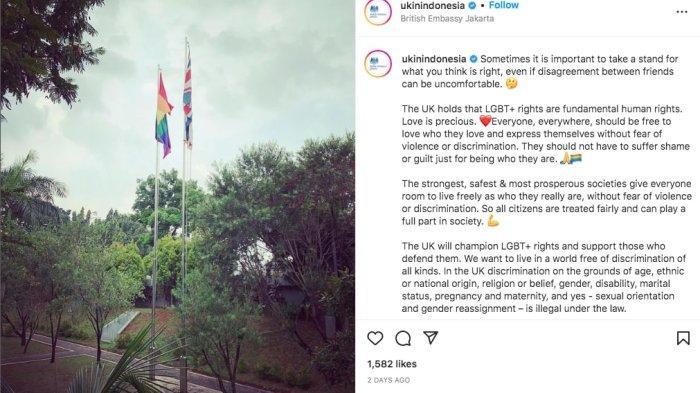 Kedubes Inggris Kibarkan Bendera LGBT, Begini Respon Pemerintah Indonesia