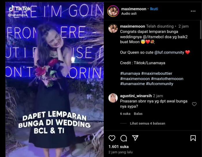 LUNA Maya Dapat Buket Bunga Nikahan BCL, Semringah Didoakan Segera Nikah dengan Maxime Bouttier
