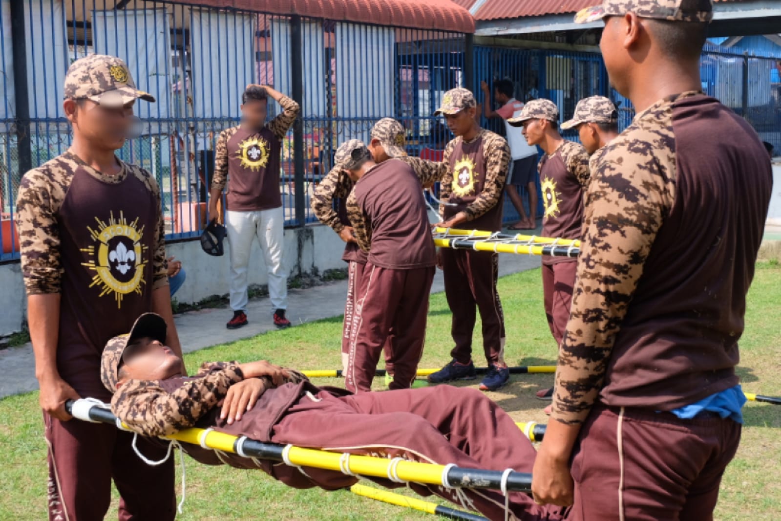 Lapas Labuhanbilik Gelar Latihan Sigap Hadapi Keadaan Darurat Dengan Menggunakan Tali Temali