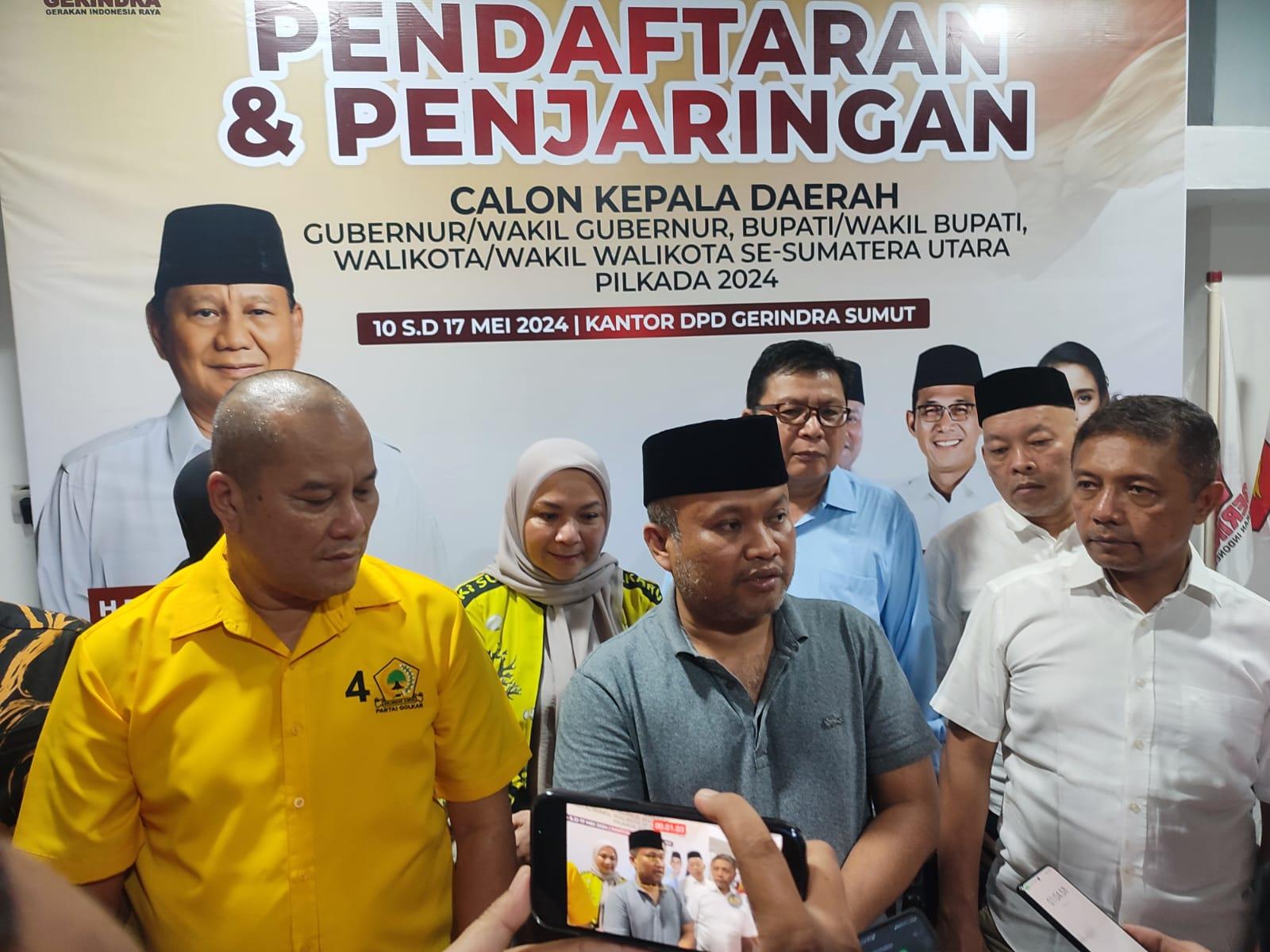 Ijeck Daftar Calon Gubernur ke Gerindra, Bobby Nasution Belum