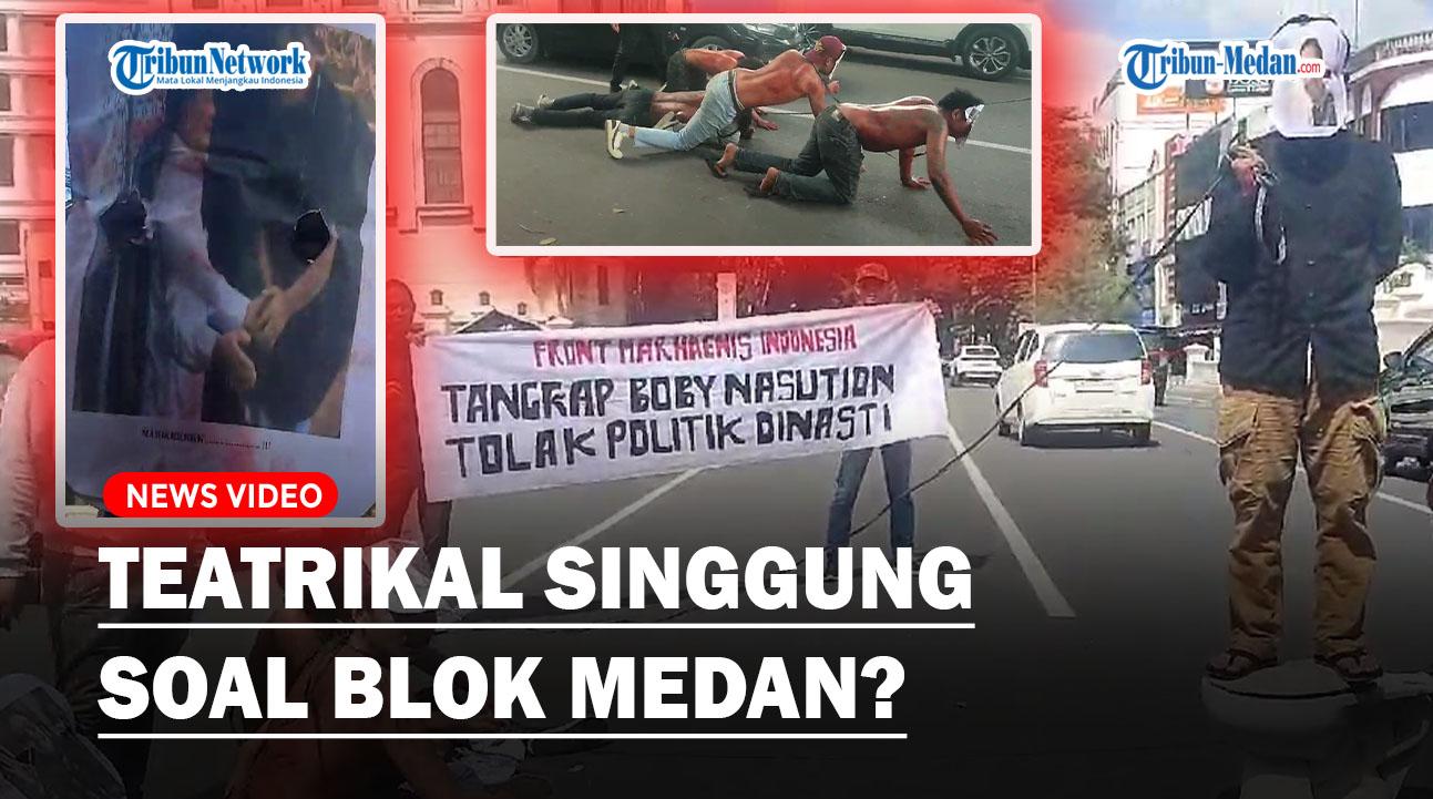 KERAS! Aksi Teatrikal di Pemko Medan, Bawa Poster Bobby dan Gubernur Malut, Singgung Blok Medan❓
