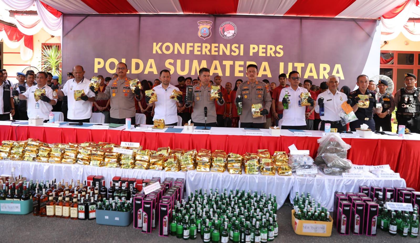 Polda Sumut Ungkap 429 Kasus Narkoba di Langkat dan Binjai, Terungkap Modus Laut hingga THM