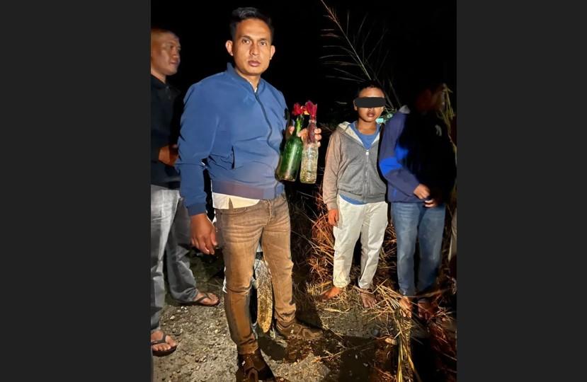 Bubarkan Pemuda yang hendak Tawuran, Polsek Munte Amankan Sajam hingga Bahan Bom Molotov