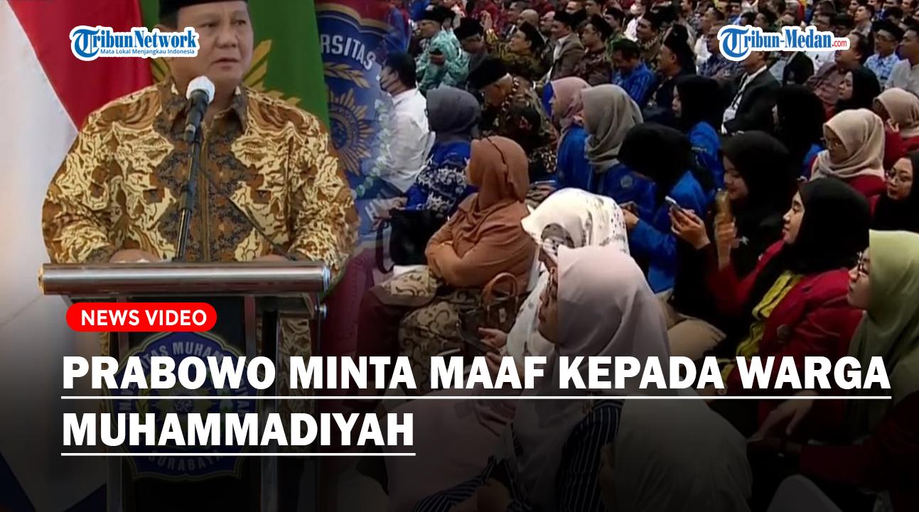 Di Depan Warga Muhammadiyah, Prabowo Minta Maaf Karena Gibran Tak Hadir Dialog Terbuka di Jawa Timur